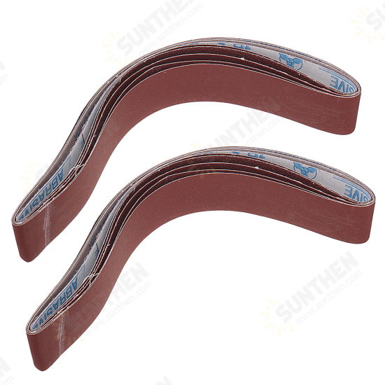 10pcs 40 to 1000 Grit 40mm x 760mm Sanding Belts For Angle Grinder Belt Sander Attachment