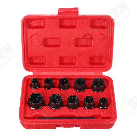 11Pcs Impact Damaged Bolt Nut Remover Extractor Socket Tool Set Bolt Nut Screw Removal Socket Wrench