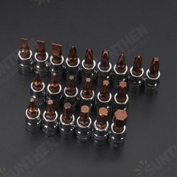 1/4 Inch Drive Sockets Set S2 Alloy Metric Screwdriver Bit Sockets Hex/Slotted/Phillips/Pozi/Torx 1/4 Inch Drive Sockets Set S2 Alloy Metric Screwdriver Bit Sockets Hex/Slotted/Phillips/Pozi/Torx
