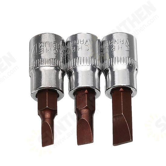 1/4 Inch Drive Sockets Set S2 Alloy Metric Screwdriver Bit Sockets Hex/Slotted/Phillips/Pozi/Torx