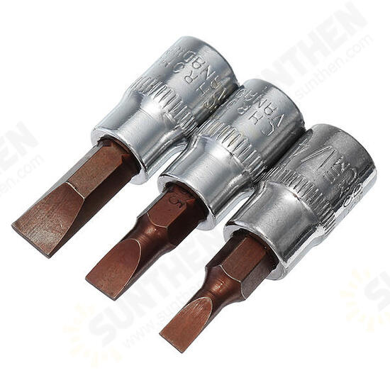 1/4 Inch Drive Sockets Set S2 Alloy Metric Screwdriver Bit Sockets Hex/Slotted/Phillips/Pozi/Torx