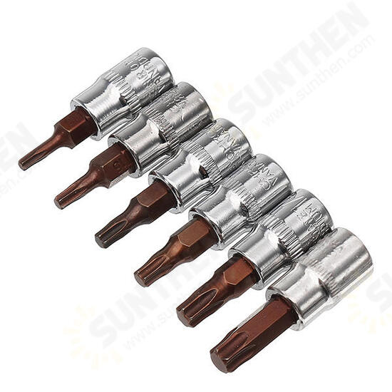 1/4 Inch Drive Sockets Set S2 Alloy Metric Screwdriver Bit Sockets Hex/Slotted/Phillips/Pozi/Torx