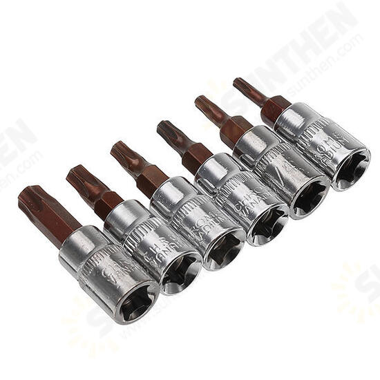 1/4 Inch Drive Sockets Set S2 Alloy Metric Screwdriver Bit Sockets Hex/Slotted/Phillips/Pozi/Torx