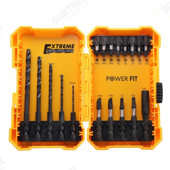 1/4 Inch Socket Adapter 18/42pcs Screwdriver Bits Set S2 Steel Impart Screw Driver Drill Bit For Power Tools