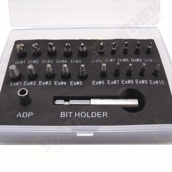 22pcs Damaged Screw Extractor Set for Broken Screw HSS Broken Bolt Extractor Screw Remover Kits 22pcs Damaged Screw Extractor Set for Broken Screw HSS Broken Bolt Extractor Screw Remover Kits