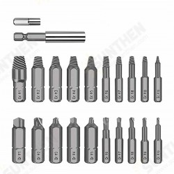 22pcs Damaged Screw Extractor Set for Broken Screw HSS Broken Bolt Extractor Screw Remover Kits 22pcs Damaged Screw Extractor Set for Broken Screw HSS Broken Bolt Extractor Screw Remover Kits