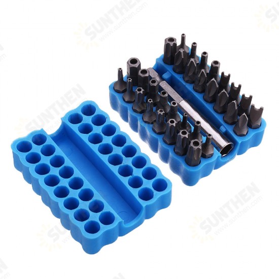 33pcs Magnetic Screwdriver Bit Set Torx Star Spanner Tri Wing Electric Screwdriver Bits with Holder