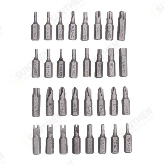 33pcs Magnetic Screwdriver Bit Set Torx Star Spanner Tri Wing Electric Screwdriver Bits with Holder