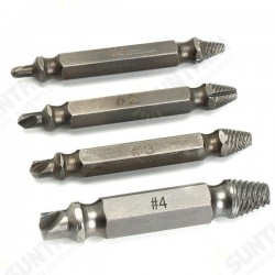 4pcs Double Side Drill Out Damaged Screw Extractor Drill Bits Stripped Screw Removers 4pcs Double Side Drill Out Damaged Screw Extractor Drill Bits Stripped Screw Removers