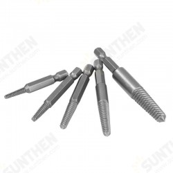 5Pcs Hex Shank Coarse/Fine Teeth Damaged Bolt Remover Screw Extractor Drill Bit Guide Broken Bolt Stud Remover Set 5Pcs Hex Shank Coarse/Fine Teeth Damaged Bolt Remover Screw Extractor Drill Bit Guide Broken Bolt Stud Remover Set