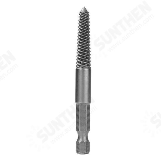 5Pcs Hex Shank Coarse/Fine Teeth Damaged Bolt Remover Screw Extractor Drill Bit Guide Broken Bolt Stud Remover Set