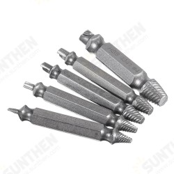 5pcs HSS Double Side Damaged Screw Extractor Out Remover Bolt Stud Tool 5pcs HSS Double Side Damaged Screw Extractor Out Remover Bolt Stud Tool