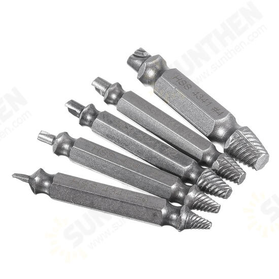 5pcs HSS Double Side Damaged Screw Extractor Out Remover Bolt Stud Tool 5pcs HSS Double Side Damaged Screw Extractor Out Remover Bolt Stud Tool