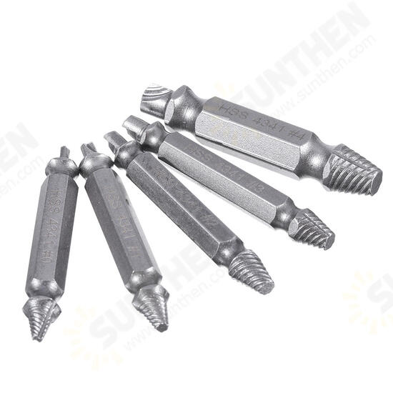 5pcs HSS Double Side Damaged Screw Extractor Out Remover Bolt Stud Tool 5pcs HSS Double Side Damaged Screw Extractor Out Remover Bolt Stud Tool