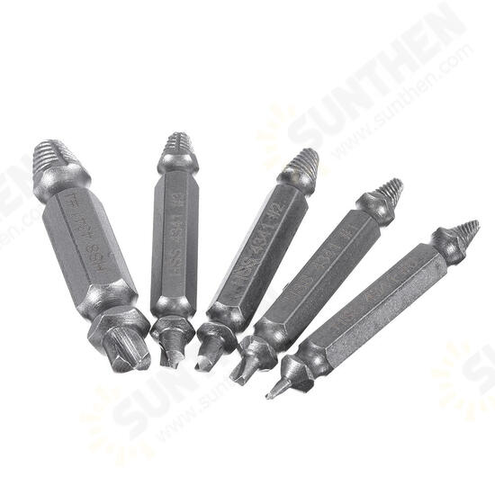 5pcs HSS Double Side Damaged Screw Extractor Out Remover Bolt Stud Tool 5pcs HSS Double Side Damaged Screw Extractor Out Remover Bolt Stud Tool