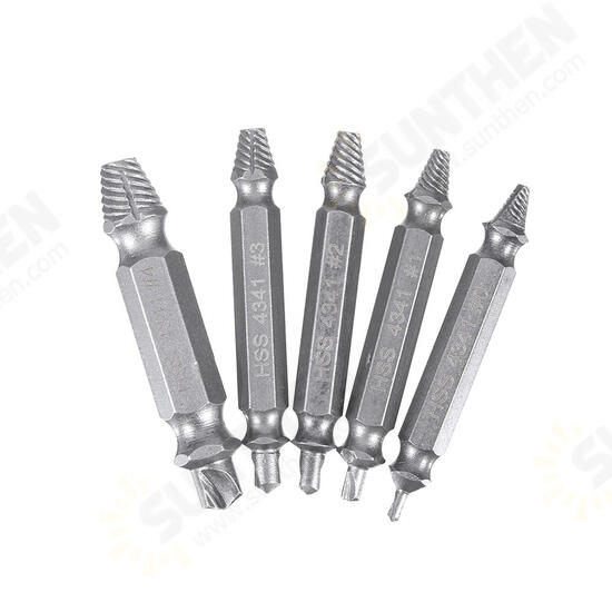 5pcs HSS Double Side Damaged Screw Extractor Out Remover Bolt Stud Tool 5pcs HSS Double Side Damaged Screw Extractor Out Remover Bolt Stud Tool