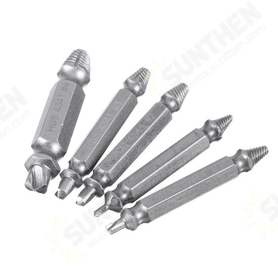 5pcs HSS Double Side Damaged Screw Extractor Out Remover Bolt Stud Tool 5pcs HSS Double Side Damaged Screw Extractor Out Remover Bolt Stud Tool