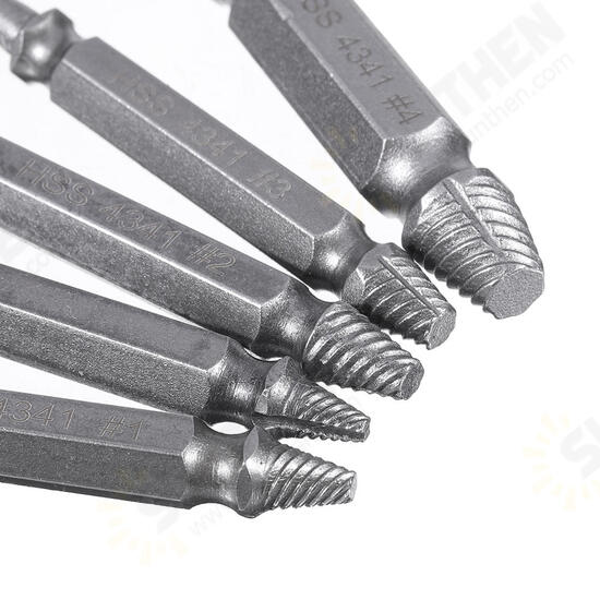 5pcs HSS Double Side Damaged Screw Extractor Out Remover Bolt Stud Tool 5pcs HSS Double Side Damaged Screw Extractor Out Remover Bolt Stud Tool