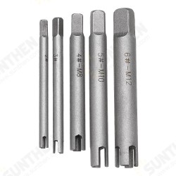 5pcs M5-M12 Damaged Tap Extractor Alloy Screw Tap Remover