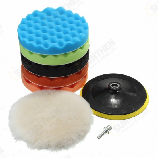7pcs 3/5/6/7 Inch Sponge Polishing Waxing Buffing Pads Kit for Car polisher 7pcs 3/5/6/7 Inch Sponge Polishing Waxing Buffing Pads Kit for Car polisher