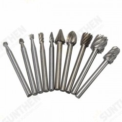 RB2 10pcs HSS Router Bit Burr For Dremel and Rotary Engraving Wood Working Tool