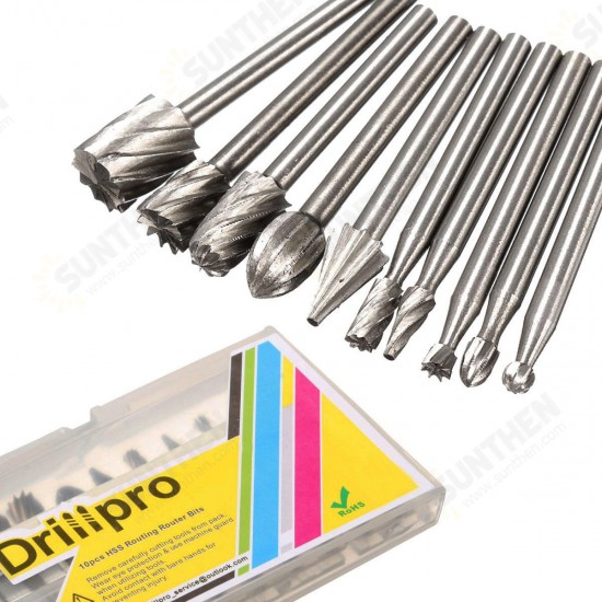 RB2 10pcs HSS Router Bit Burr For Dremel and Rotary Engraving Wood Working Tool RB2 10pcs HSS Router Bit Burr For Dremel and Rotary Engraving Wood Working Tool