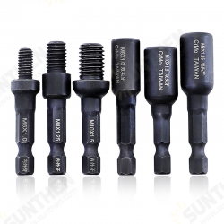 Self-Tapping Socket Adapter for 6mm/8mm/10mm Insert Nuts or Hanger Bolt Power Drill Tools 1/4 Inch Hex Shank