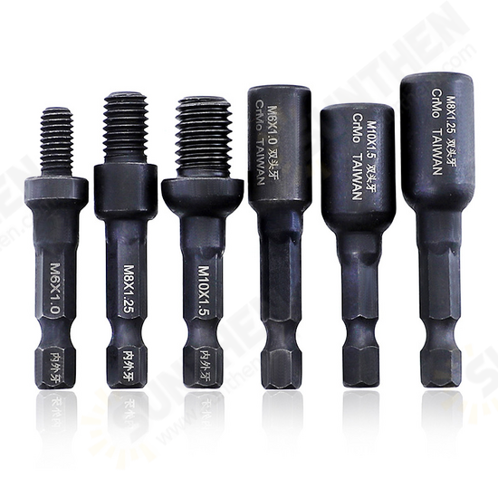 Self-Tapping Socket Adapter for 6mm/8mm/10mm Insert Nuts or Hanger Bolt Power Drill Tools 1/4 Inch Hex Shank Self-Tapping Socket Adapter for 6mm/8mm/10mm Insert Nuts or Hanger Bolt Power Drill Tools 1/4 Inch Hex Shank