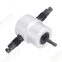 Silver 5Pcs YT-160A Double Head Metal Sheet Nibbler Cutter Drill Attachment with Wrench Cutting Blade Set for Electric Drill Silver 5Pcs YT-160A Double Head Metal Sheet Nibbler Cutter Drill Attachment with Wrench Cutting Blade Set for Electric Drill