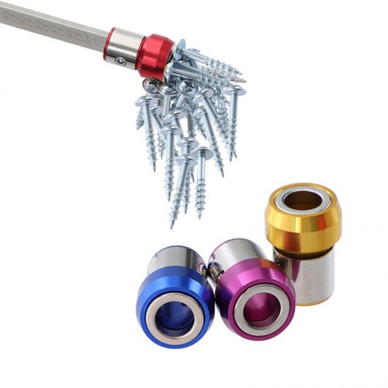 Universal Magnetic Ring 6.35mm Screwdriver Bit Magnetic Ring Alloy Strong Magnetizer Screws Drill Bit
