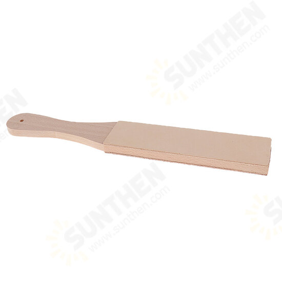Dual Sided Leather Sharpening Wood Handle Strop Tool with Buffing Compounds for Chisels Tools Polishing Dual Sided Leather Sharpening Wood Handle Strop Tool with Buffing Compounds for Chisels Tools Polishing