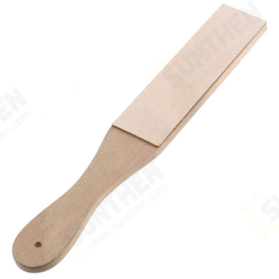 Dual Sided Leather Sharpening Wood Handle Strop Tool with Buffing Compounds for Chisels Tools Polishing Dual Sided Leather Sharpening Wood Handle Strop Tool with Buffing Compounds for Chisels Tools Polishing