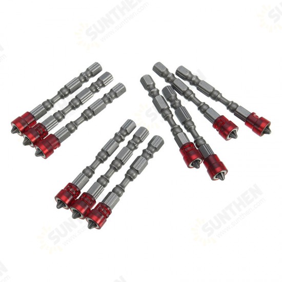 10pcs 65mm PH2 Magnetic Screwdriver Bits 1/4 Inch Hex Shank Screwdriver Bit