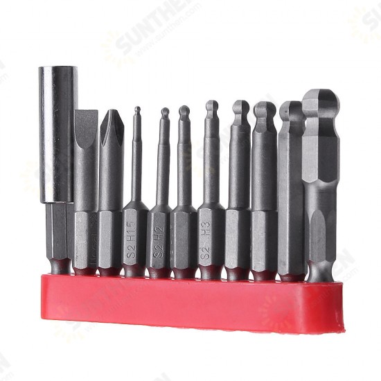 11pcs 50mm Magnetic Ball Screwdriver Bit H1.5/2/2.5/3/4/5/6/8 PH2 SL6 Screwdriver