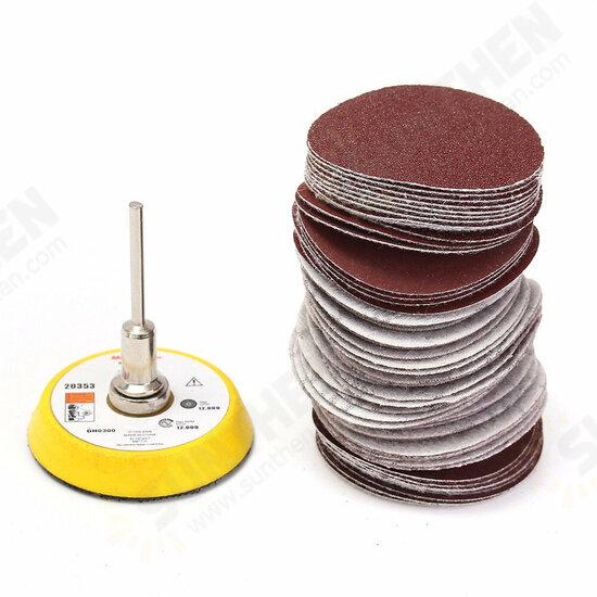 BG0300 2 Inch 50mm Hook and Loop Sanding Pad 3mm Shank with 60pcs Sandpaper BG0300 2 Inch 50mm Hook and Loop Sanding Pad 3mm Shank with 60pcs Sandpaper