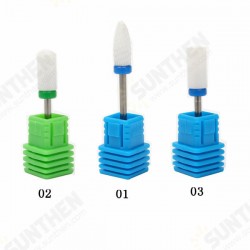 Electric Nail Grinding Head Drill Bit Ceramic Round White Nail Drill Bit