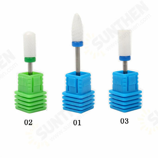 Electric Nail Grinding Head Drill Bit Ceramic Round White Nail Drill Bit Electric Nail Grinding Head Drill Bit Ceramic Round White Nail Drill Bit
