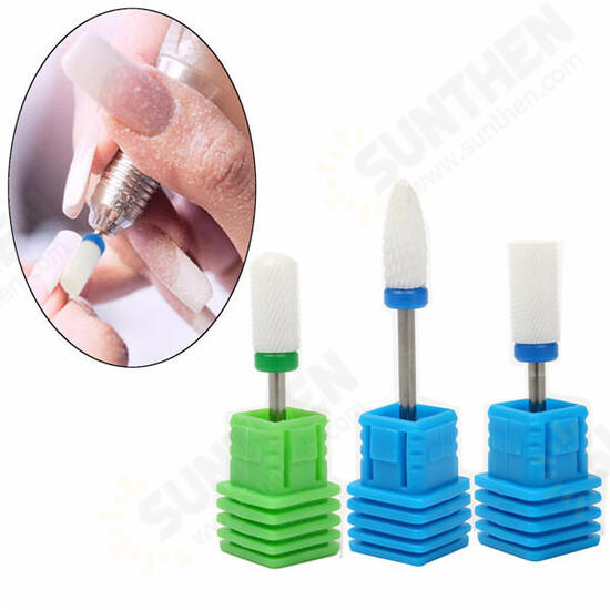 Electric Nail Grinding Head Drill Bit Ceramic Round White Nail Drill Bit