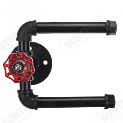 Industrial Rustic Pipe Paper Roll Holder Metal Iron Toilet Wall Mounted Paper Roll Holder