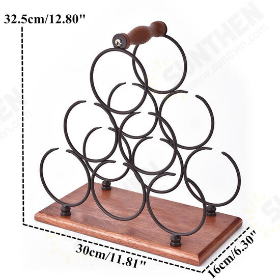Iron 6 Bottles Rack Shelf Storage Holder Organizer Stand Display Tabletop Iron 6 Bottles Rack Shelf Storage Holder Organizer Stand Display Tabletop
