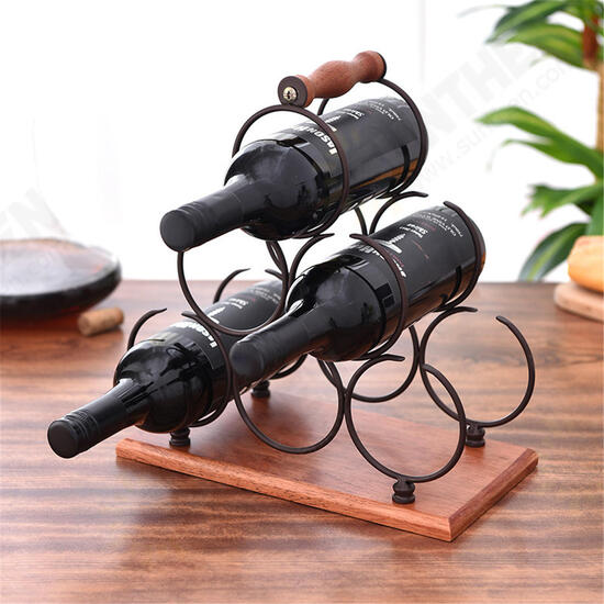 Iron 6 Bottles Rack Shelf Storage Holder Organizer Stand Display Tabletop Iron 6 Bottles Rack Shelf Storage Holder Organizer Stand Display Tabletop