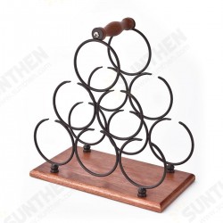 Iron 6 Bottles Rack Shelf Storage Holder Organizer Stand Display Tabletop