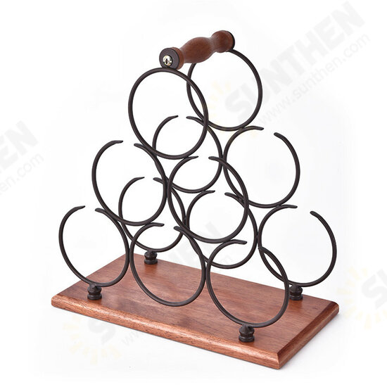 Iron 6 Bottles Rack Shelf Storage Holder Organizer Stand Display Tabletop Iron 6 Bottles Rack Shelf Storage Holder Organizer Stand Display Tabletop