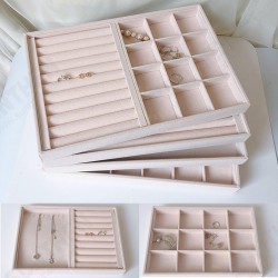Jewelry Display Organizer Box Storage Showcase Necklaces Earrings Ring Tray