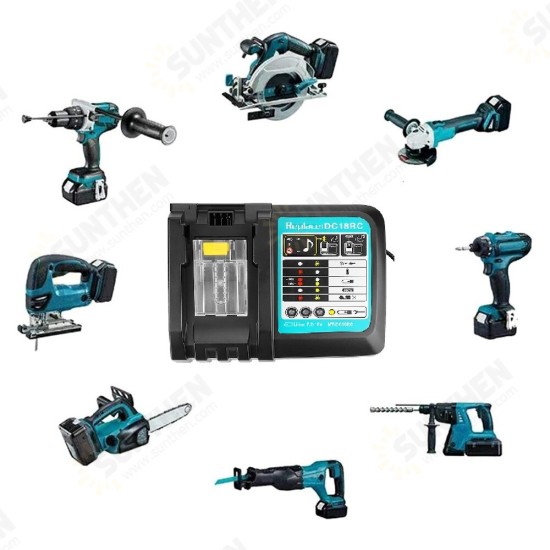 Li-ion Battery Charger 2/6/6.5A EU Plug Charging Current For Makita 14.4V-18V BL1830 BL1430 DC18RC Power Tool Battery Li-ion Battery Charger 2/6/6.5A EU Plug Charging Current For Makita 14.4V-18V BL1830 BL1430 DC18RC Power Tool Battery