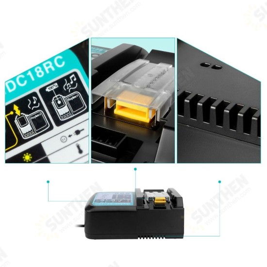 Li-ion Battery Charger 2/6/6.5A EU Plug Charging Current For Makita 14.4V-18V BL1830 BL1430 DC18RC Power Tool Battery