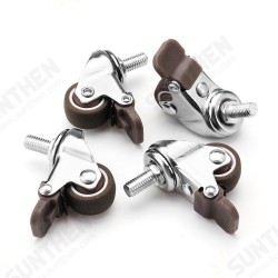 4pcs 1 Inch M8x15mm TPE Silent Wheels with Brake Universal Casters Wheel for Furniture 4pcs 1 Inch M8x15mm TPE Silent Wheels with Brake Universal Casters Wheel for Furniture