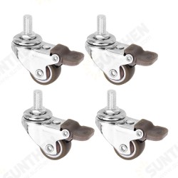 4pcs 1 Inch M8x15mm TPE Silent Wheels with Brake Universal Casters Wheel for Furniture 4pcs 1 Inch M8x15mm TPE Silent Wheels with Brake Universal Casters Wheel for Furniture