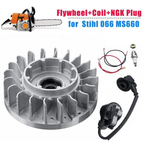 OEM 11224001217 Replacement Flywheel Coil NGK Plug for Stihl Electric Chainsaw 066 MS660