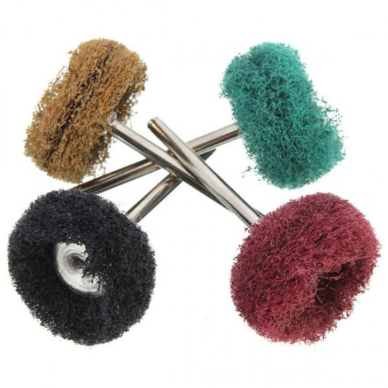 Polishers Buffers Abrasive 3mm Shank Scouring Pad Grinding Head Fits For Dremel
